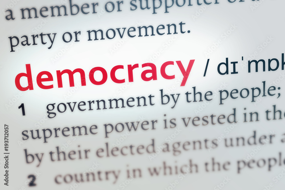 democracy dictionary word, focus on the concept