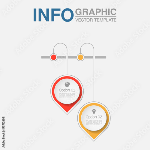Vector infographic template for diagram, graph, presentation, chart, business concept with 2 options.