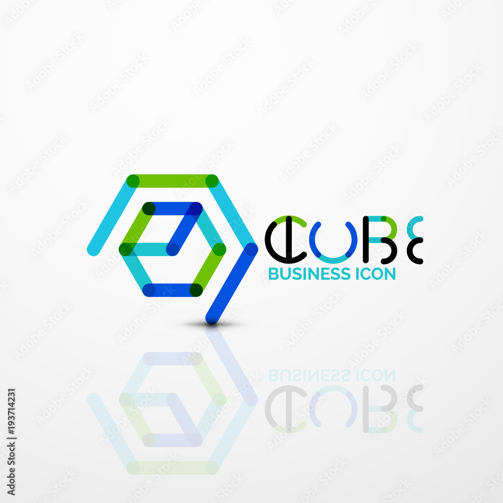 Cube idea concept logo, line Cube idea concept logo, line