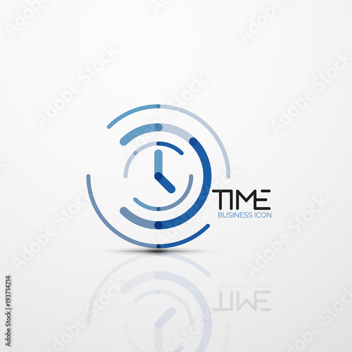 Vector abstract logo idea, time concept or clock business icon