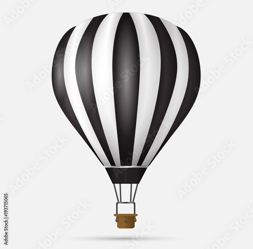 Hot air balloon icon, modern minimal flat design style symbol. Vector illustration, silhouette