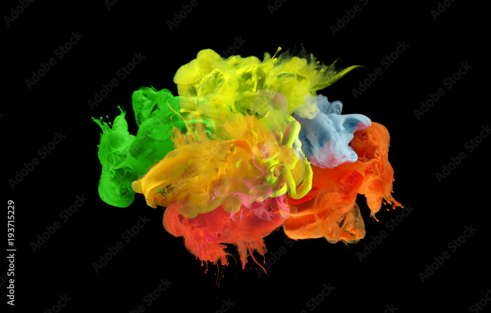 Acrylic colors in water. Abstract background. Acrylic colors in water. Abstract background.