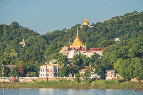 Wallpaper Mural Sagaing Hill from ferry, Irrawaddy River, Myanmar Torontodigital.ca