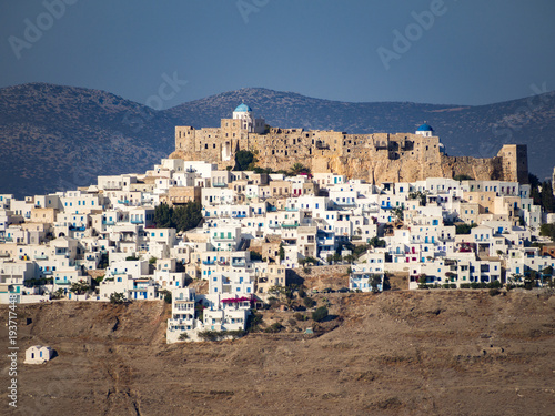 Canvas Print A close up of chora of Astypalaia island whith a zoom lens