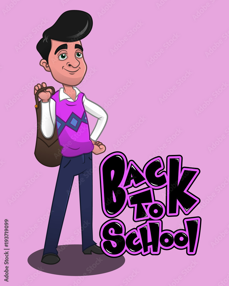 Rich Boy carry a Bag cartoon vector Stock Vector | Adobe Stock
