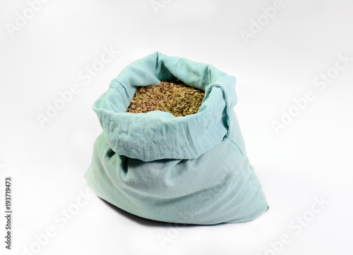 A bag of dill seeds. Dill seeds. Storage for seed dill seeds. Aromatic seasoning