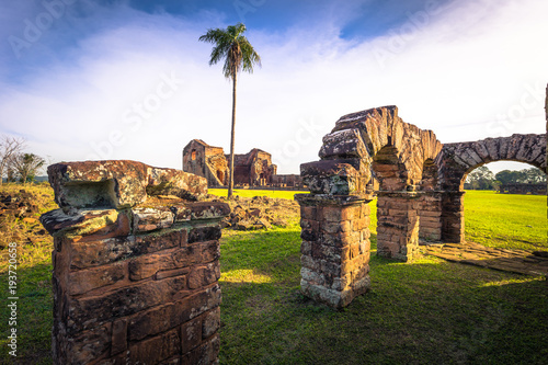 Mission of La Santissima Trinidad - June 26, 2017: Ancient Jesuit ruins of the Mission of La Santissima Trinidad, Paraguay