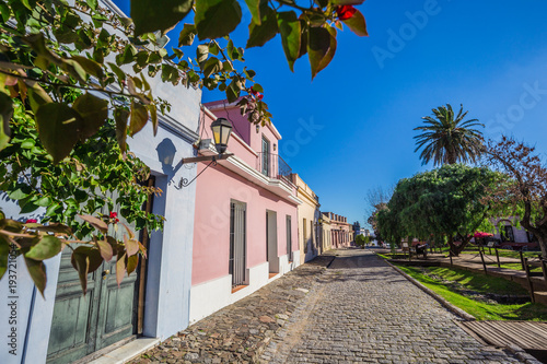 Colonia Del Sacramento - July 02, 2017: Streets of the old town of Colonia Del Sacramento, Uruguay photo