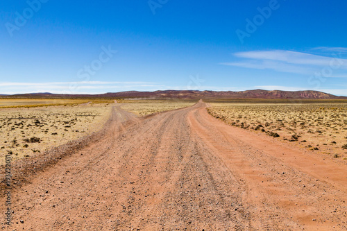 Bolivian dirt road view Bolivia