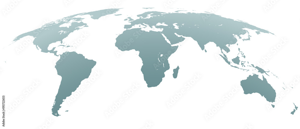 Obraz Mapa świata sferycznych zakrzywionych szarości
