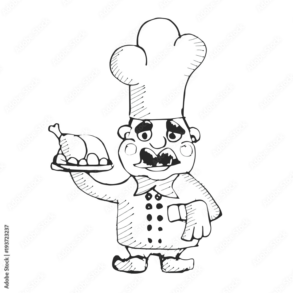 Simple cartoon male cook Simple cartoon male cook