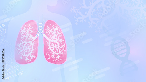 Medical abstract vector background with lungs and bronchial tree