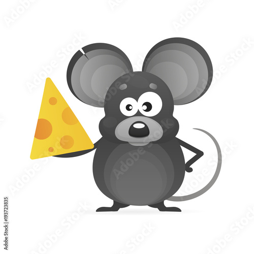 cartoon mouse with a piece of cheese