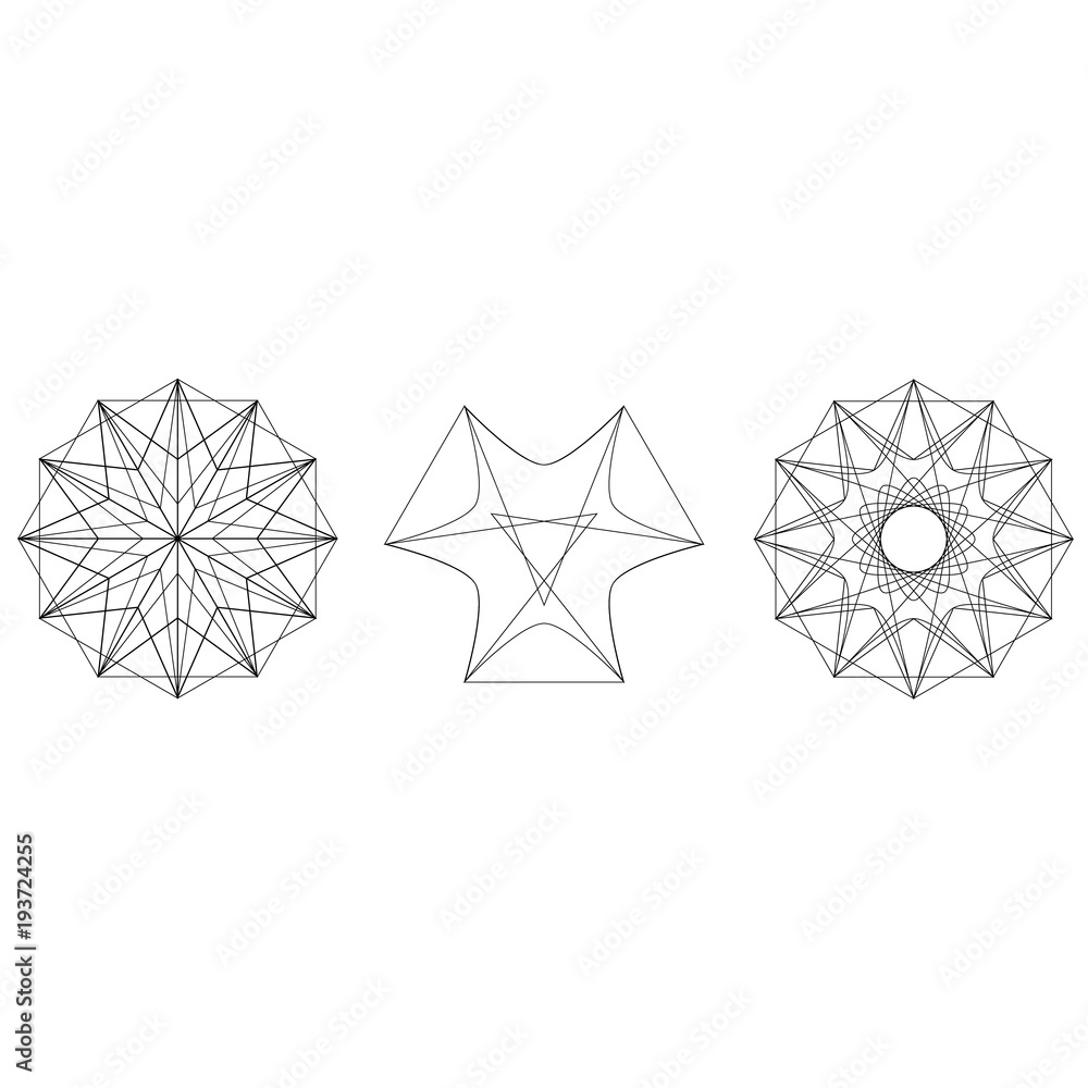 Geometric set stars and flowers for gifts and holidays pattern vector EPS10 Geometric set stars and flowers for gifts and holidays pattern vector EPS10