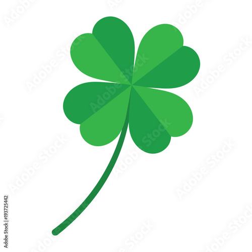 Fotografia four leaf green clover leaf in shape of heart, an attribute to St