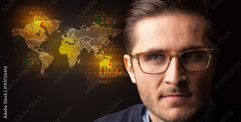 Portrait of a young businessman on dark background Portrait of a young businessman on dark background
