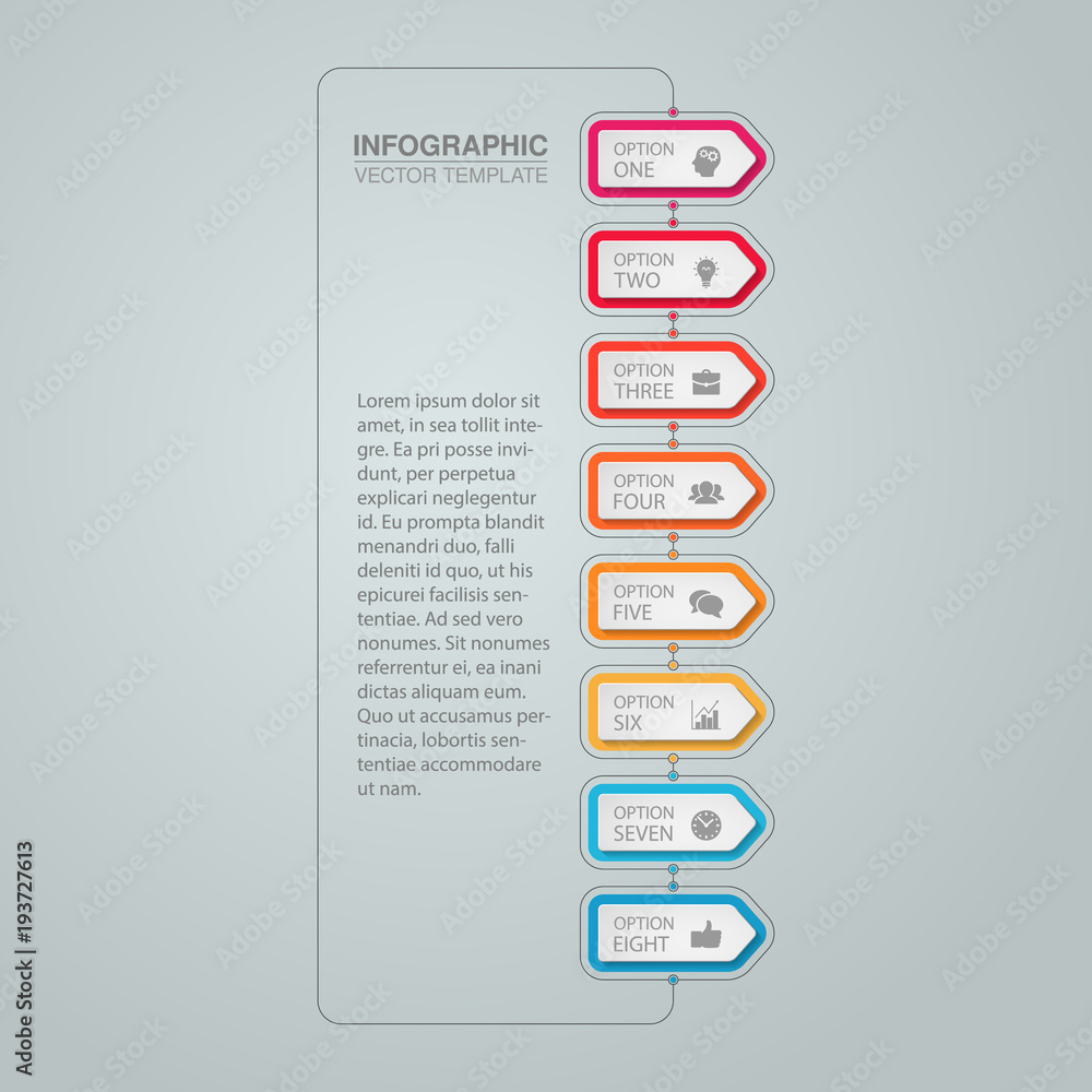 Vector infographic template for diagram, graph, presentation, chart, business concept with 8 options. Vector infographic template for diagram, graph, presentation, chart, business concept with 8 options.
