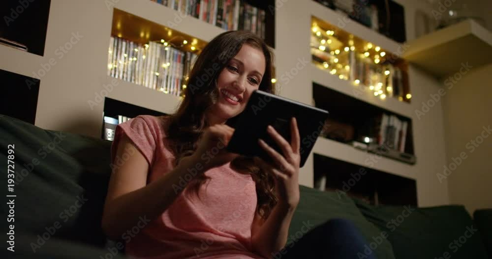 4k, Attractive woman playing online game on her digital tablet 4k, Attractive woman playing online game on her digital tablet