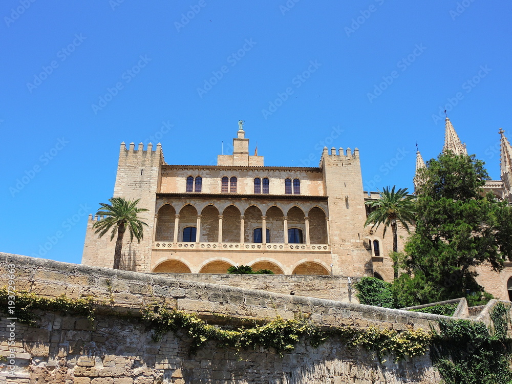 Fototapeta premium Palma de Mallorca, Spain. The Royal Palace of La Almudaina
