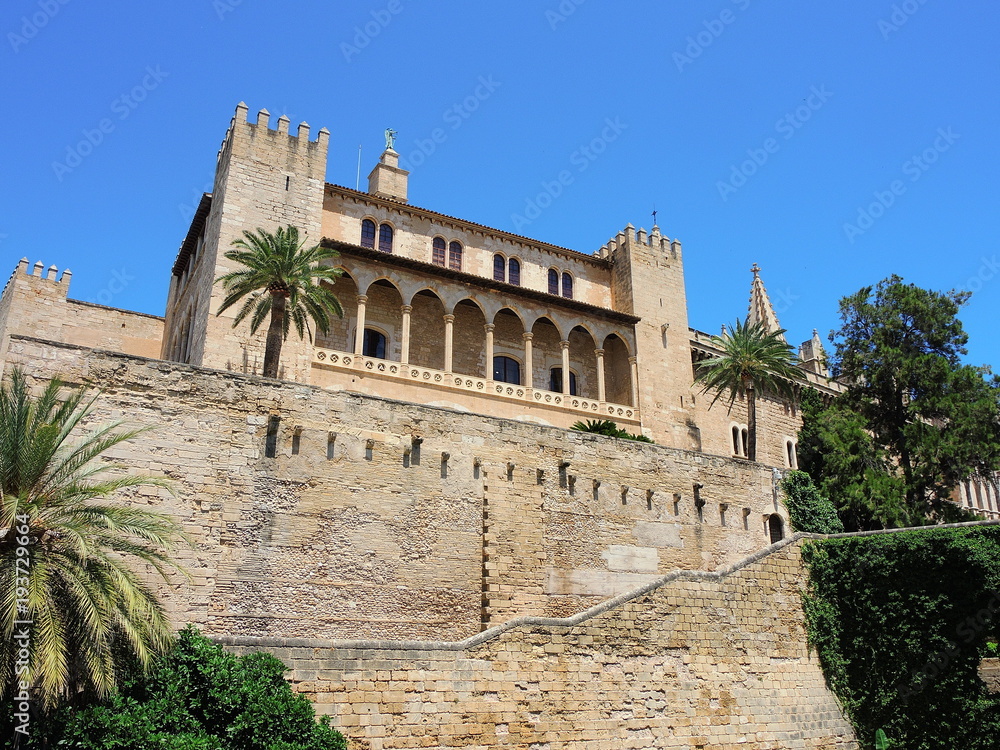 Palma de Mallorca, Spain. The Royal Palace of La Almudaina