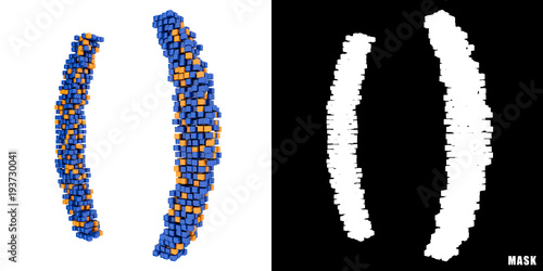Nawiasy 3D sześciany kwadraty klocki piksele