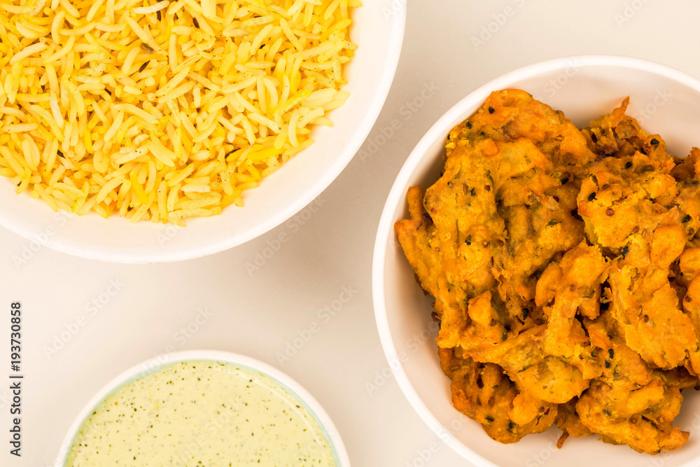 Indian Style Snack Of Fried Onion Bhajis Indian Style Snack Of Fried Onion Bhajis