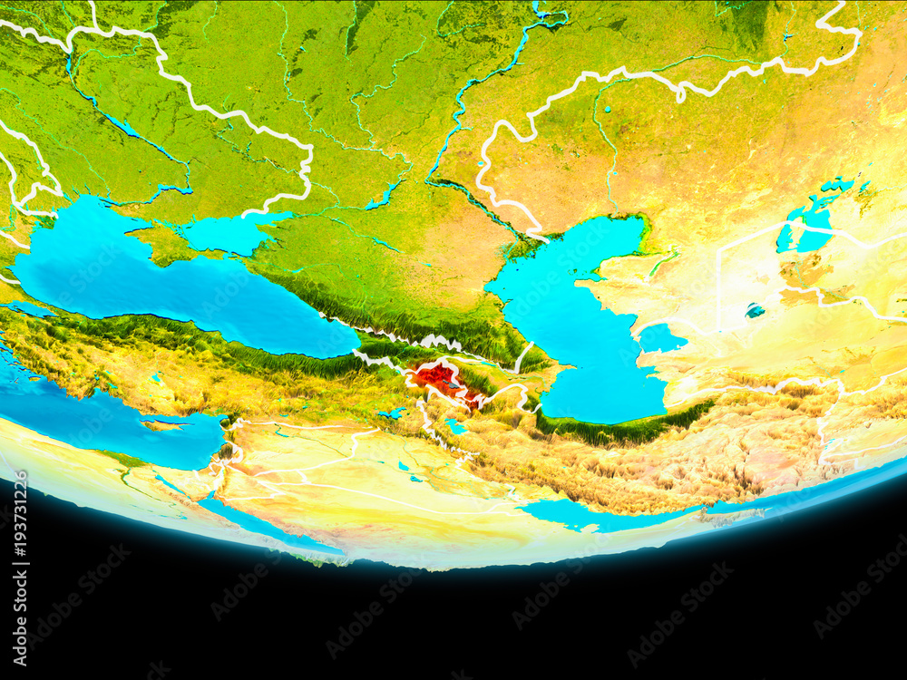 Satellite view of Armenia