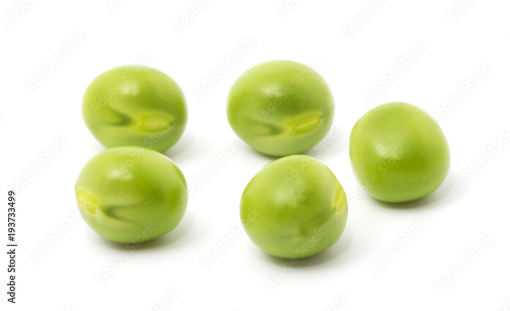 Green peas isolated on the white background Green peas isolated on the white background