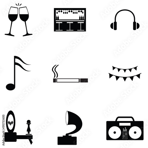 nightclub icon set