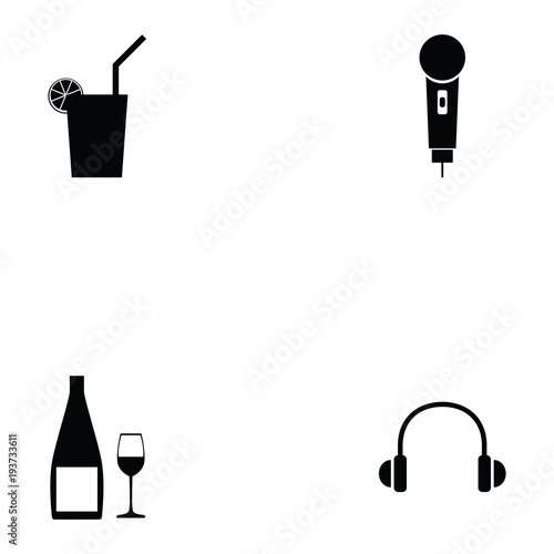 nightclub icon set