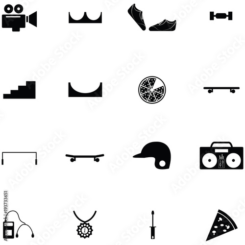 skateboard icon set