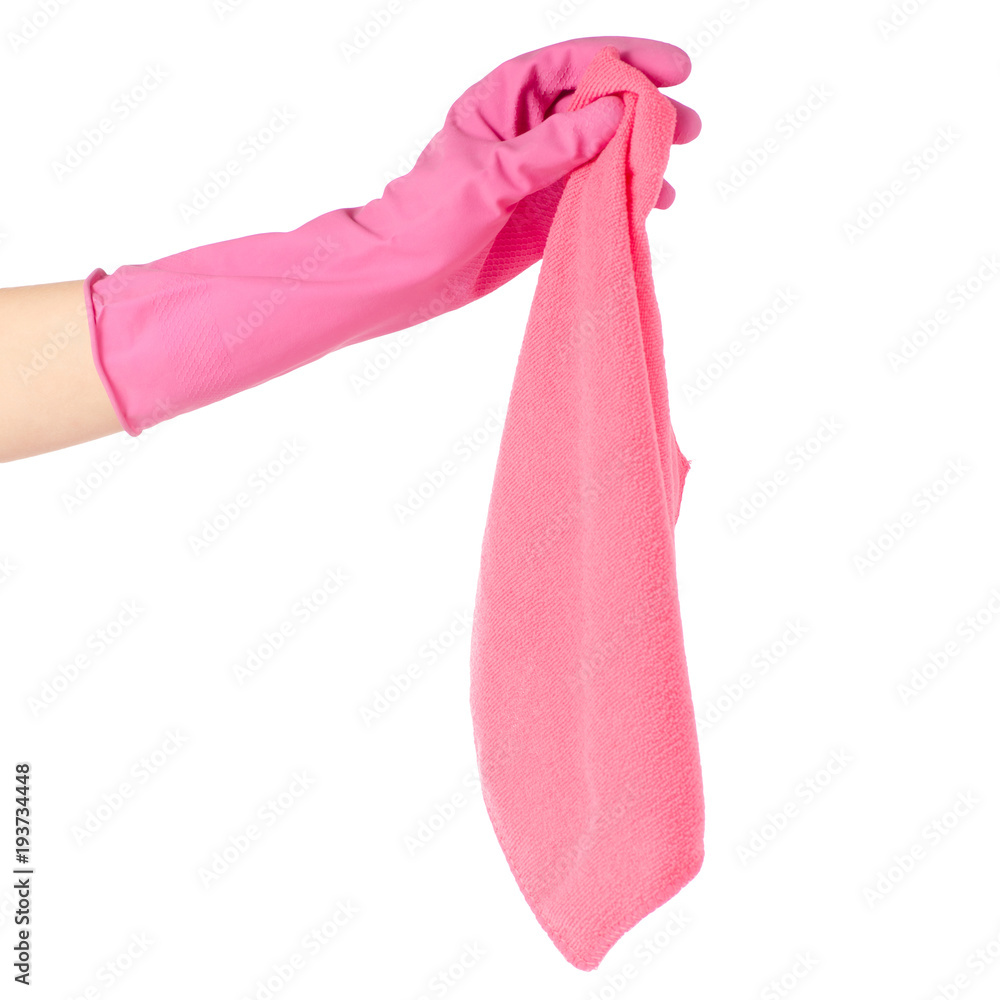 Hand in glove for cleaning a microfiber Hand in glove for cleaning a microfiber