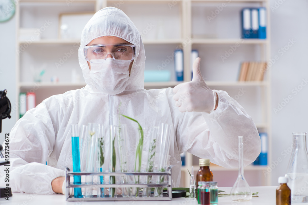 Biotechnology scientist chemist working in lab Biotechnology scientist chemist working in lab