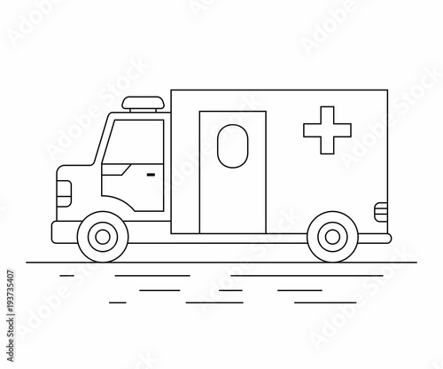  ambulance car. line icon