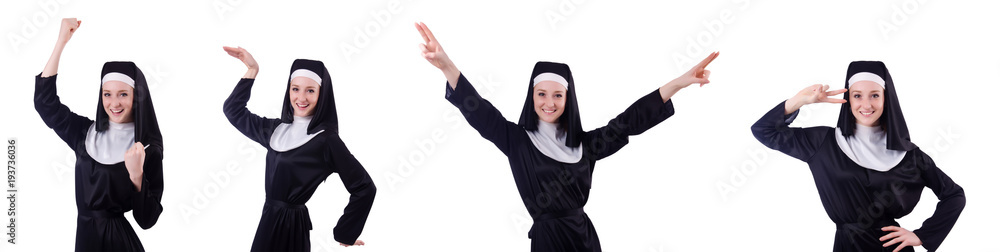 Nun isolated on the white background Nun isolated on the white background