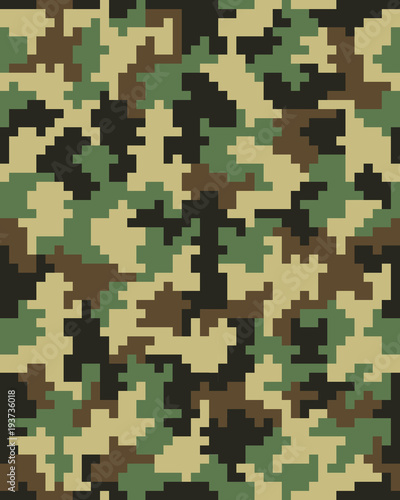 Seamless digital fashion camouflage pattern  vector background