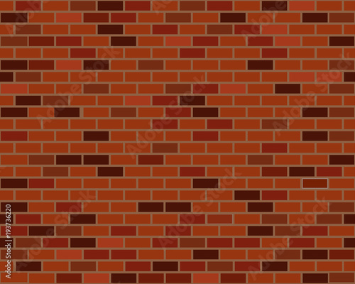 Red brick wall seamless, texture pattern for continuous replicate photo