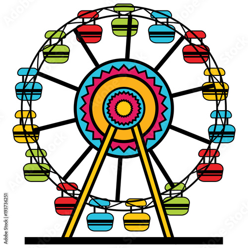 Ferris Wheel Cartoon Icon