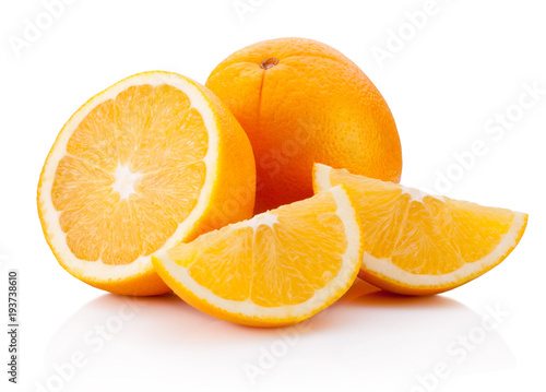 Fresh Orange fruit isolated on white background
