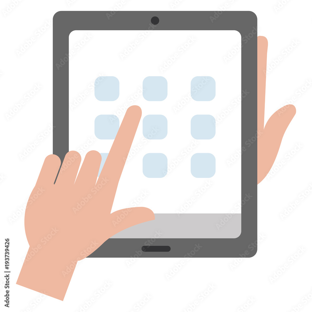hands user with tablet and security pattern vector illustration design hands user with tablet and security pattern vector illustration design