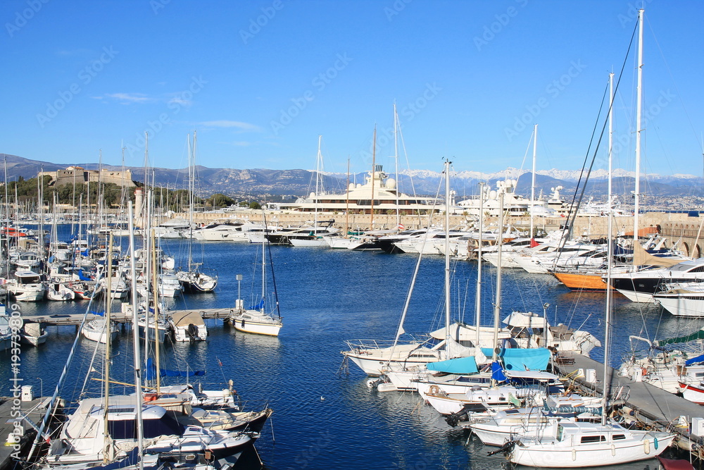 Port de plaisance d'Antibes, cote d'Azur, France