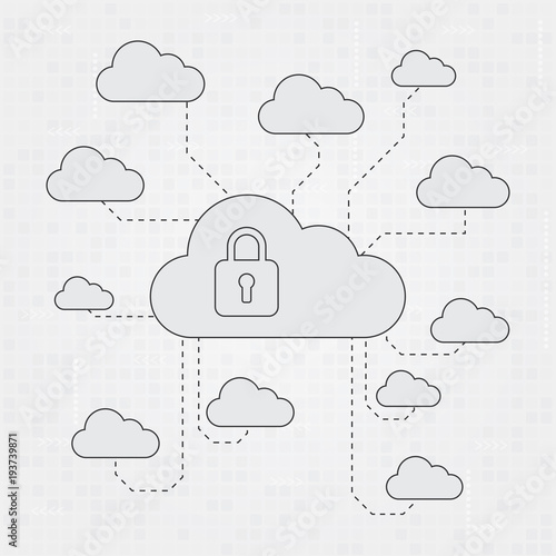 Abstract cloud network connection. Cyber technology concept. Network background concept. Fully editable vector file.