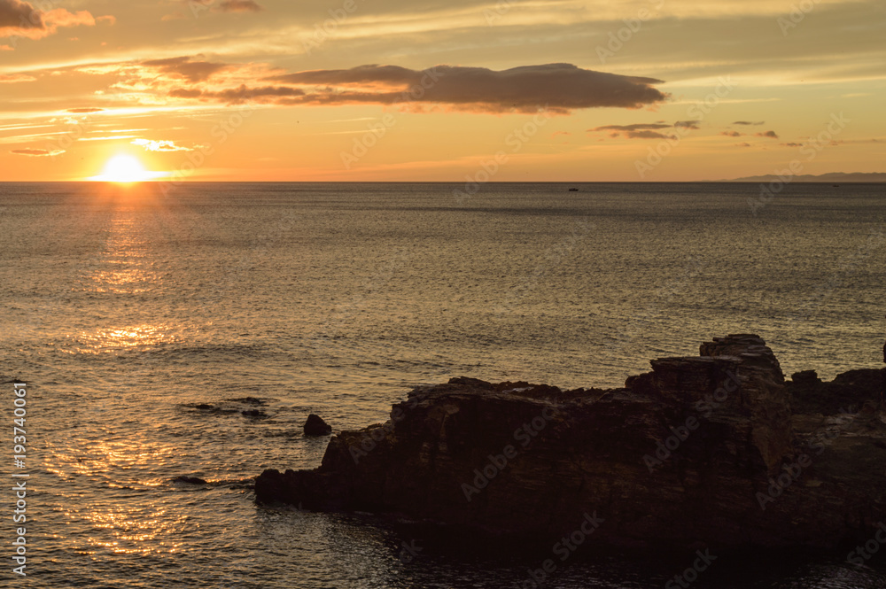 Sunrise on the Galician coast, Spain