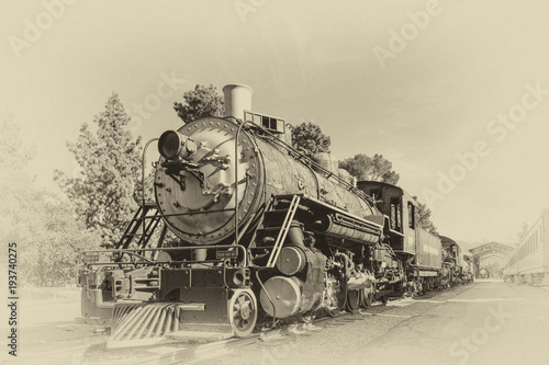 Fotoroleta lokomotywa vintage maszyna