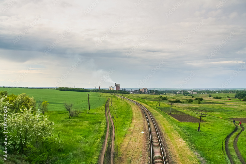 The railroad to Berdyansk in the town of Pologу