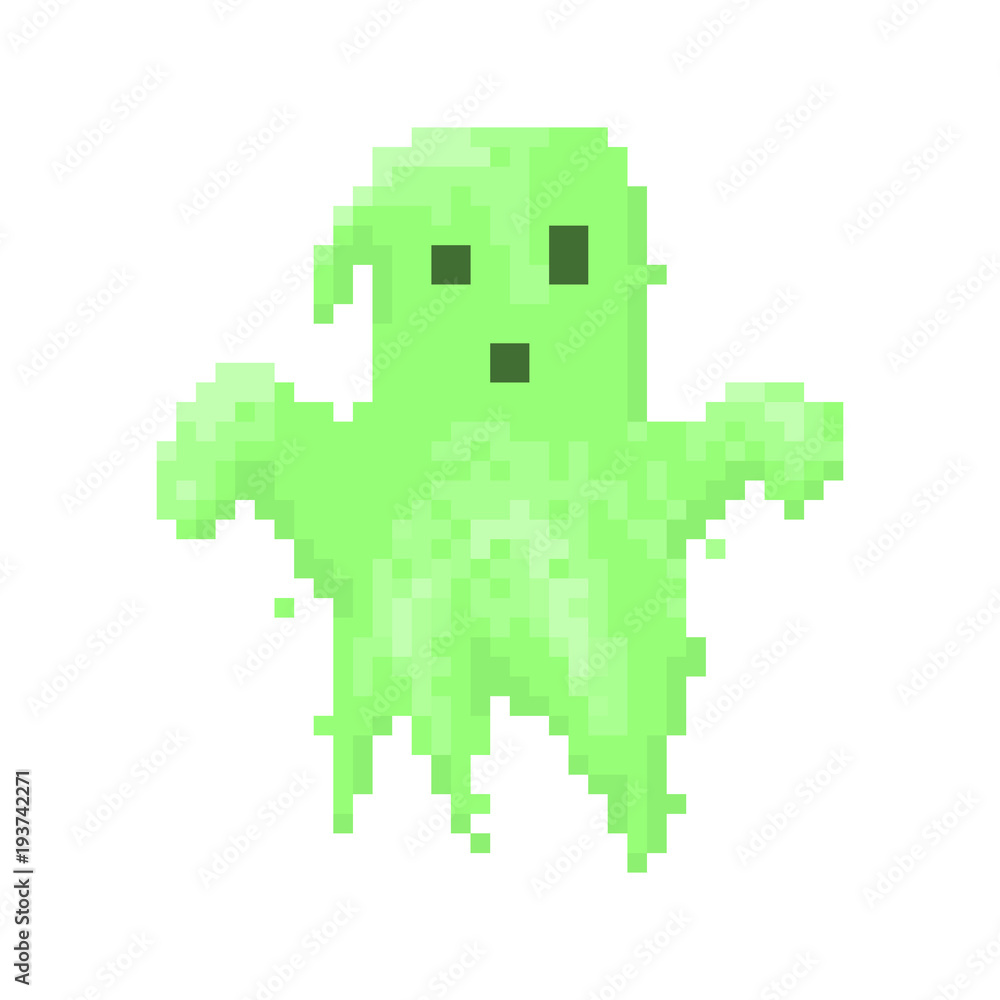 Pixel character ghost for games and web sites Pixel character ghost for games and web sites