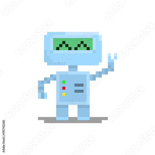 Pixel character robot for games and web sites