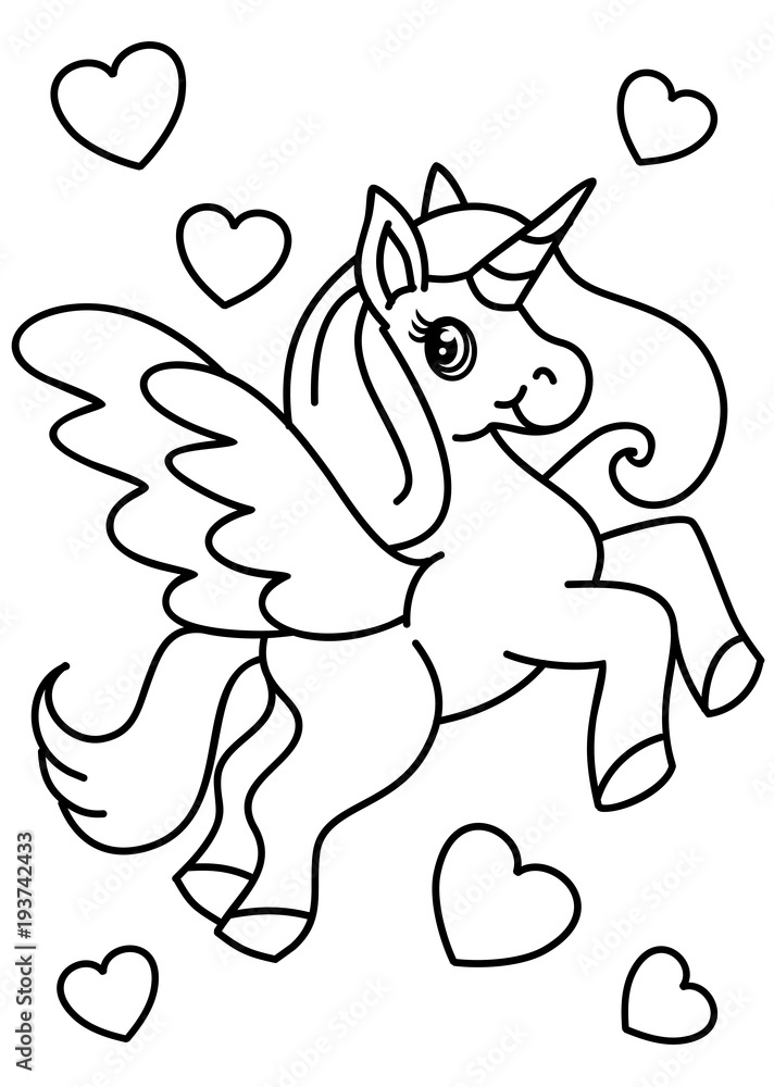 Obraz premium Pony coloring book, vector