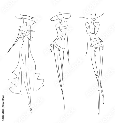 Sketched Fashion Women Models 