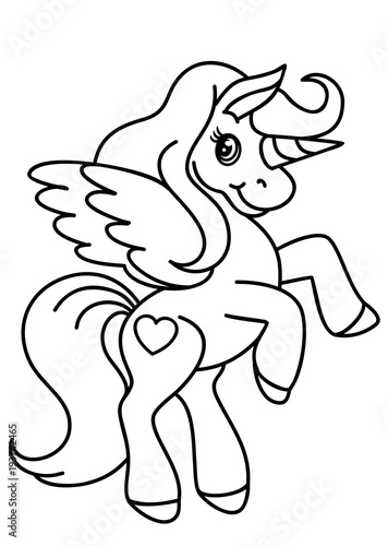 Pony coloring book, vector